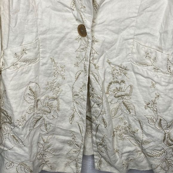 J. Jill Linen Embroidered Blazer - Picture 6 of 9